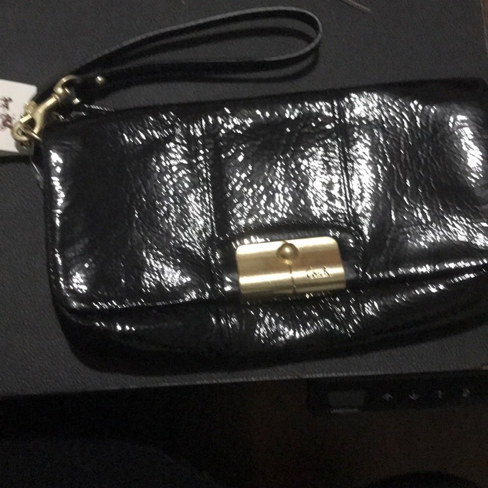 Coach Black wristlet new with tags